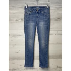 WallFlower Jeans Womens 3 Skinny Stretch Denim Double Button‎ Mid Rise Y2K